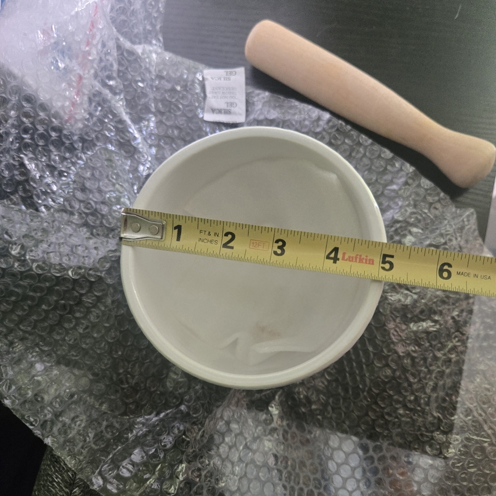Textured White Mortar and Pestle Set - Picture 4 of 5